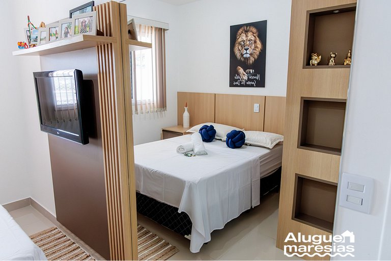 A 250m del mar, piscina y ropa de cama.