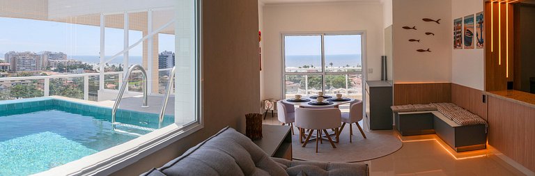 A 250m del mar, piscina y ropa de cama.